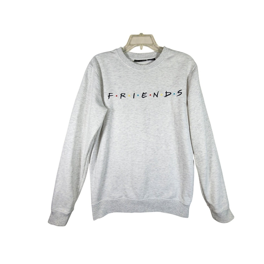 Friends TV Series Womens Small Graphic Sweatshirt Gray Crewneck Fanwear Sitcom